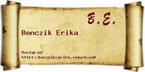 Benczik Erika névjegykártya