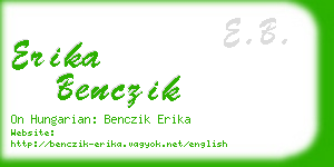 erika benczik business card